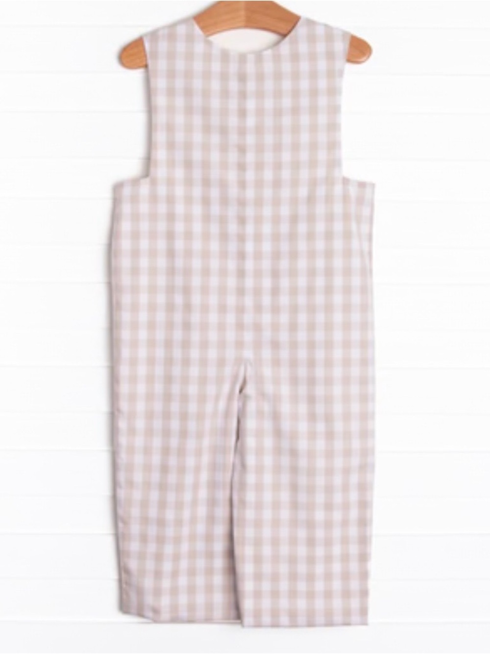 Stitchy Fish Beige Gingham Smocked One Peice with Embroidered Turkey Detail 12m - Picture 2 of 8